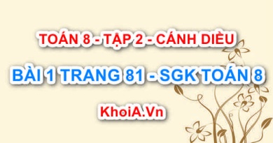 Bài 1 trang 81 Toán 8 Cánh Diều Tập 2